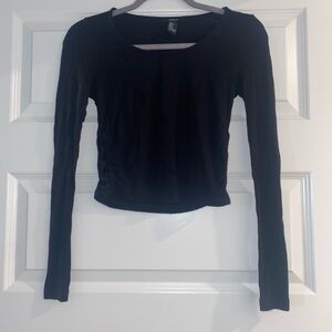Forever 21 Black Ribbed Long Sleeve Top